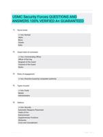 USMC Security Forces QUESTIONS AND ANSWERS 100% VERIFIED A+ GUARANTEED