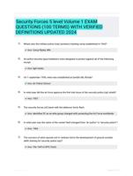 Security Forces 5 level Volume 1 EXAM QUESTIONS (100 TERMS) WITH VERIFIED DEFINITIONS UPDATED 2024