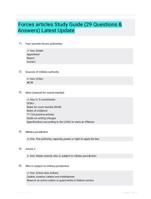 Forces articles Study Guide (29 Questions & Answers) Latest Update