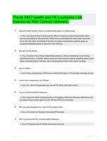 Praxis 5857 health and PE Louisiana |166 Questions| With Correct Answers.
