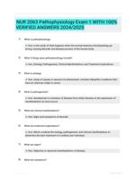 NUR 2063 Pathophysiology Exam 1 WITH 100%  VERIFIED ANSWERS  2024/2025