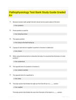Pathophysiology Test Bank Study Guide Graded A+