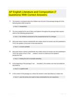 AP English Literature and Composition |7 Questions| With Correct Answers.
