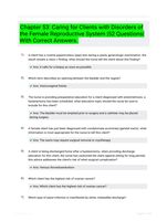 Chapter 53: Caring for Clients with Disorders of the Female Reproductive System |52 Questions| With Correct Answers.