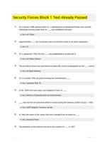 Security Forces Block 1 Test Already Passed