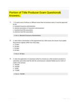 Portion of Title Producer Exam Questions& Answers..