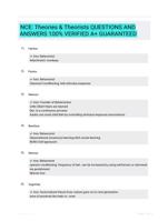 NCE: Theories & Theorists QUESTIONS AND ANSWERS 100% VERIFIED A+ GUARANTEED