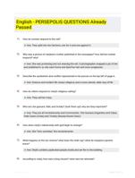 English - PERSEPOLIS QUESTIONS Already Passed