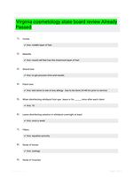 Virginia cosmetology state board review Already Passed