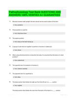 Pathophysiology Test Bank QUESTIONS AND ANSWERS 100% VERIFIED A+ GUARANTEED