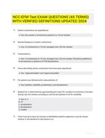NCC-EFM Test EXAM QUESTIONS (45 TERMS) WITH VERIFIED DEFINITIONS UPDATED 2024