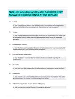 NYS Life, Accident and Health 64 CORRECTLY ANSWERED QUESTIONS LATEST UPDATE