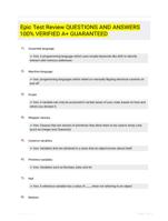 Epic Test Review QUESTIONS AND ANSWERS 100% VERIFIED A+ GUARANTEED