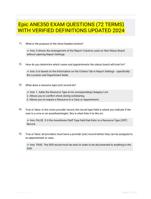 Epic ANE350 EXAM QUESTIONS (72 TERMS) WITH VERIFIED DEFINITIONS UPDATED 2024