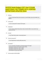 NYSTCE Multi-Subject CST: Part 3 EXAM QUESTIONS (183 TERMS) WITH VERIFIED DEFINITIONS UPDATED 2024