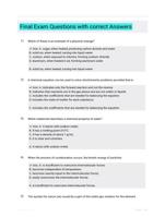 Final Exam Questions with correct Answers