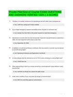 Private Pilot End of Course EXAM QUESTIONS AND ANSWERS VERIFIED 100% ( A SCORE)