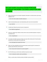 life and health insurance EXAM PORTAGE LEARNING  MICROBIO 235 BIOD QUESTION AND  ANSWER