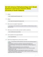 NU 545 Advance Pathophysiology Unit 2 (Exam Questions and Correct Answers 2024)- University of South Alabama