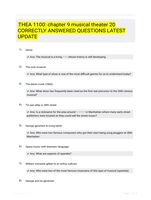 THEA 1100: chapter 9 musical theater 20 CORRECTLY ANSWERED QUESTIONS LATEST UPDATE