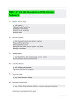 MBI 111 E4 |84 Questions| With Correct Answers.