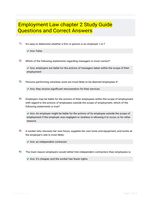 Employment Law chapter 2 Study Guide Questions and Correct Answers