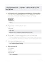 Employment Law Chapters 1 to 3 Study Guide Graded A+