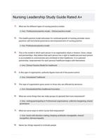 Nursing Leadership Study Guide Rated A+