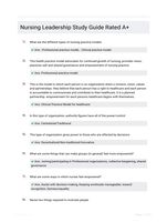 Nursing Leadership Study Guide Rated A+