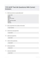 YYZ AVOP Test |66 Questions| With Correct Answers.