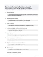 Test Bank for Egan's Fundamentals of Respiratory Care Study Guide Graded A+