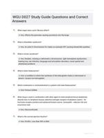 WGU D027 Study Guide Questions and Correct Answers