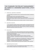 THE STANDARD FOR PROJECT MANAGEMENT 38 CORRECTLY ANSWERED QUESTIONS LATEST UPDATE