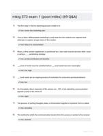 mktg 373 exam 1 (poor/miles) (69 Q&A)