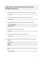 ISQS Exam 3 Questions Practice Test with complete Solutions
