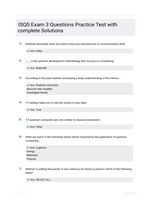 ISQS Exam 3 Questions Practice Test with complete Solutions