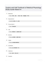 Guyton and Hall Textbook of Medical Physiology Study Guide Rated A+