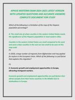 APHUG MIDTERM EXAM 2024-2025 LATEST VERSION  WITH UPDATED QUESTIONS AND ACCURATE ANSWERS  COMPLETE DOCUMENT FOR STUDY