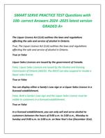 SMART SERVE PRACTICE TEST Questions with  100- correct Answers 2024 -2025 latest version  GRADED A+