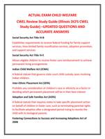 CWEL Review Study Guide (Illinois DCFS CWEL  Study Guide) UPDATED QUESTIONS AND  ACCURATE ANSWERS