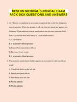 HESI RN MEDICAL SURGICAL EXAM PACK 2024 QUESTIONS AND ANSWERS