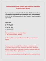 California Notary Public Practice Exam Questions & Answers  2024-2025 latest version