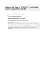 Nursing Test Bank 41 CORRECTLY ANSWERED QUESTIONS LATEST UPDATE