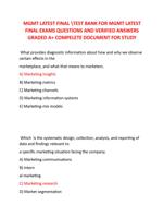 MGMT LATEST FINAL TEST BANK FOR MGMT LATEST  FINAL EXAMS QUESTIONS AND VERIFIED ANSWERS  GRADED A+ COMPELETE DOCUMENT