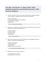 ICS-300: Final Exam V1 (New 2024/ 2024  Update) Questions and Verified Answers| 100%  Correct| Graded A