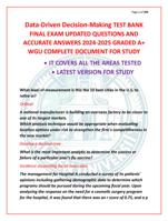 Data-Driven Decision-Making TEST BANK  FINAL EXAM UPDATED QUESTIONS AND  ACCURATE ANSWERS 2024-2025 GRADED A+  WGU COMPLETE