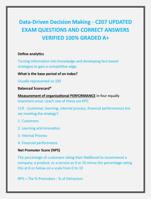 Data-Driven Decision Making - C207 UPDATED  EXAM QUESTIONS AND CORRECT ANSWERS  VERIFIED 100% GRADED A+