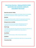 Data-Driven Decision - Making UPDATED EXAM  QUESTIONS AND ANSWERS COMPLETE  DOCUMENT FOR STUDY
