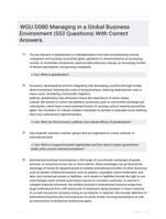 WGU D080 Managing in a Global Business Environment |553 Questions| With Correct Answers.