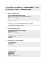 Certified Breastfeeding Counselor Exam 2024|2024 Questions with correct Answers